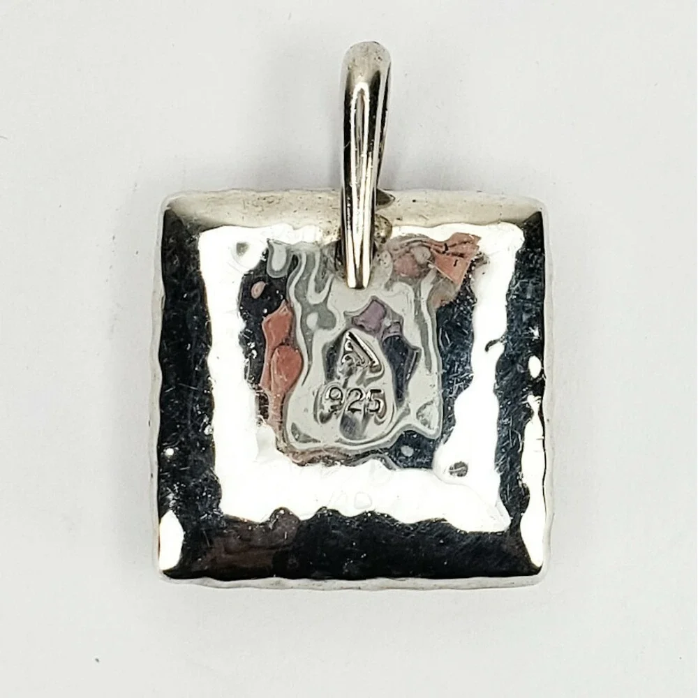 Silpada Pendant Sterling Silver 925 Hammered‎ Square Heavy Large Bail